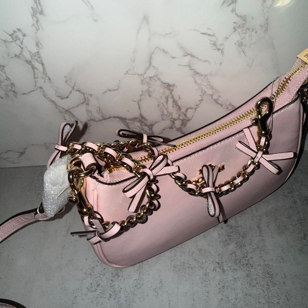 Coach Pink Teri Mini Crossbody Bag With Bows - Picture 5 of 8